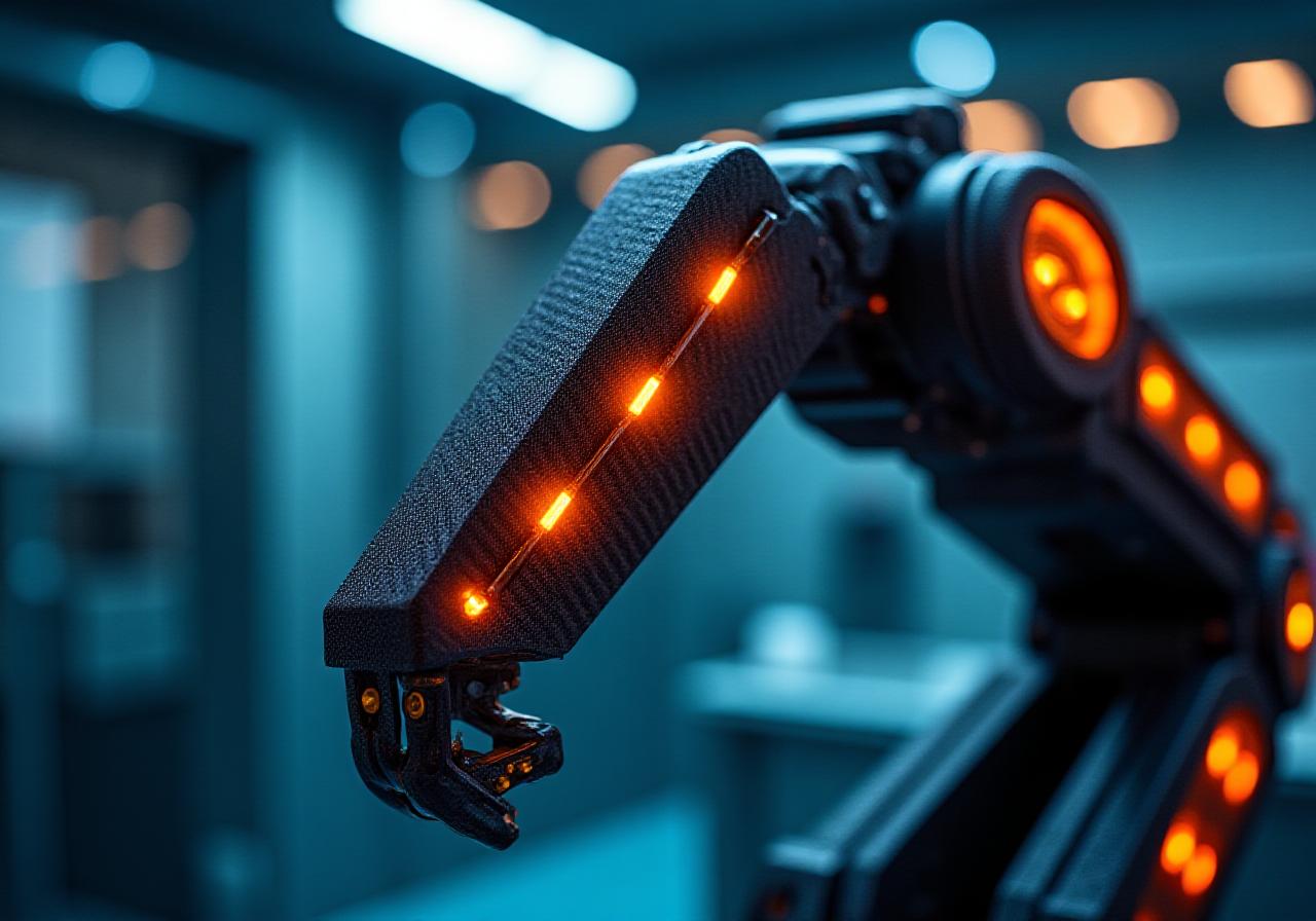 Braccio robotico personalizzato in fase di assemblaggio